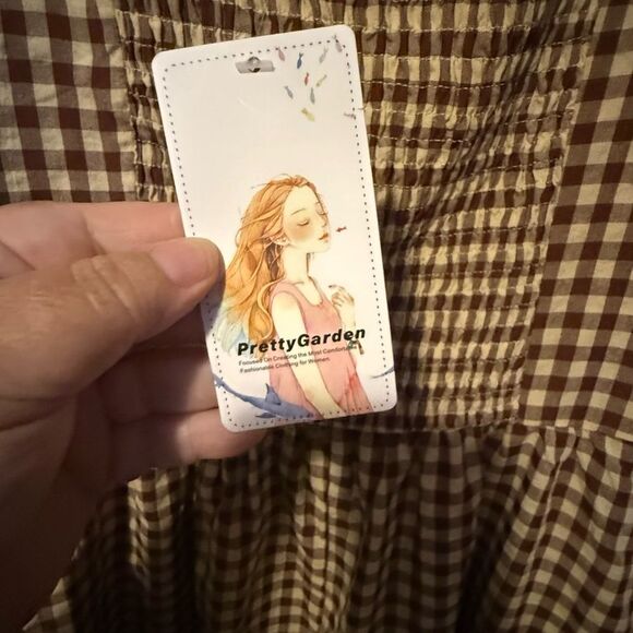 Pretty Garden Brown & Cream Tank Maxi Dress XXL Plus Size Sundress NWT - Picture 3 of 5